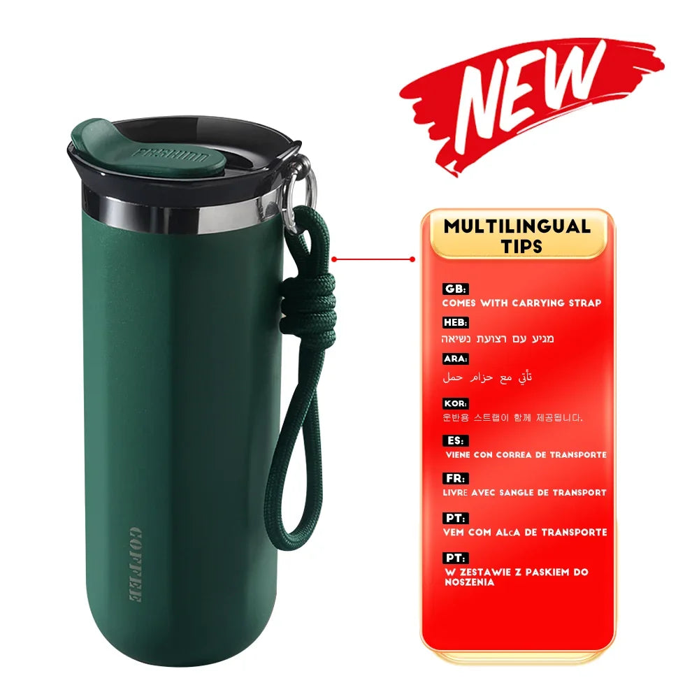 Thermal Mug Thermos Bottle, Insulated Coffee Tumbler, Leakproof Travel Drinkware