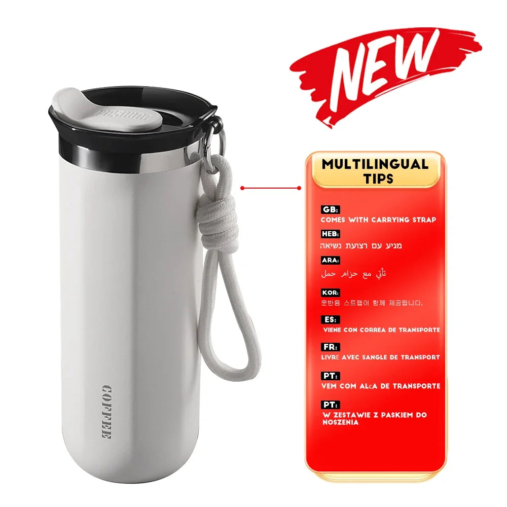 Thermal Mug Thermos Bottle, Insulated Coffee Tumbler, Leakproof Travel Drinkware
