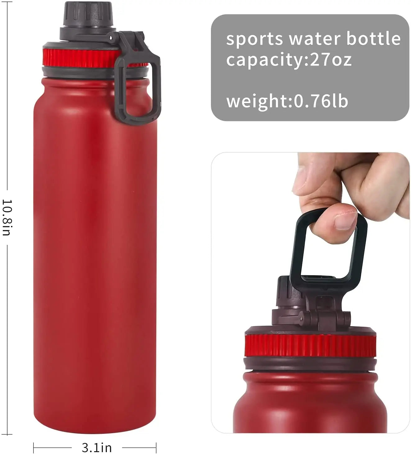 UPORS Stainless Steel Sport Water Bottle 600ml/800ml