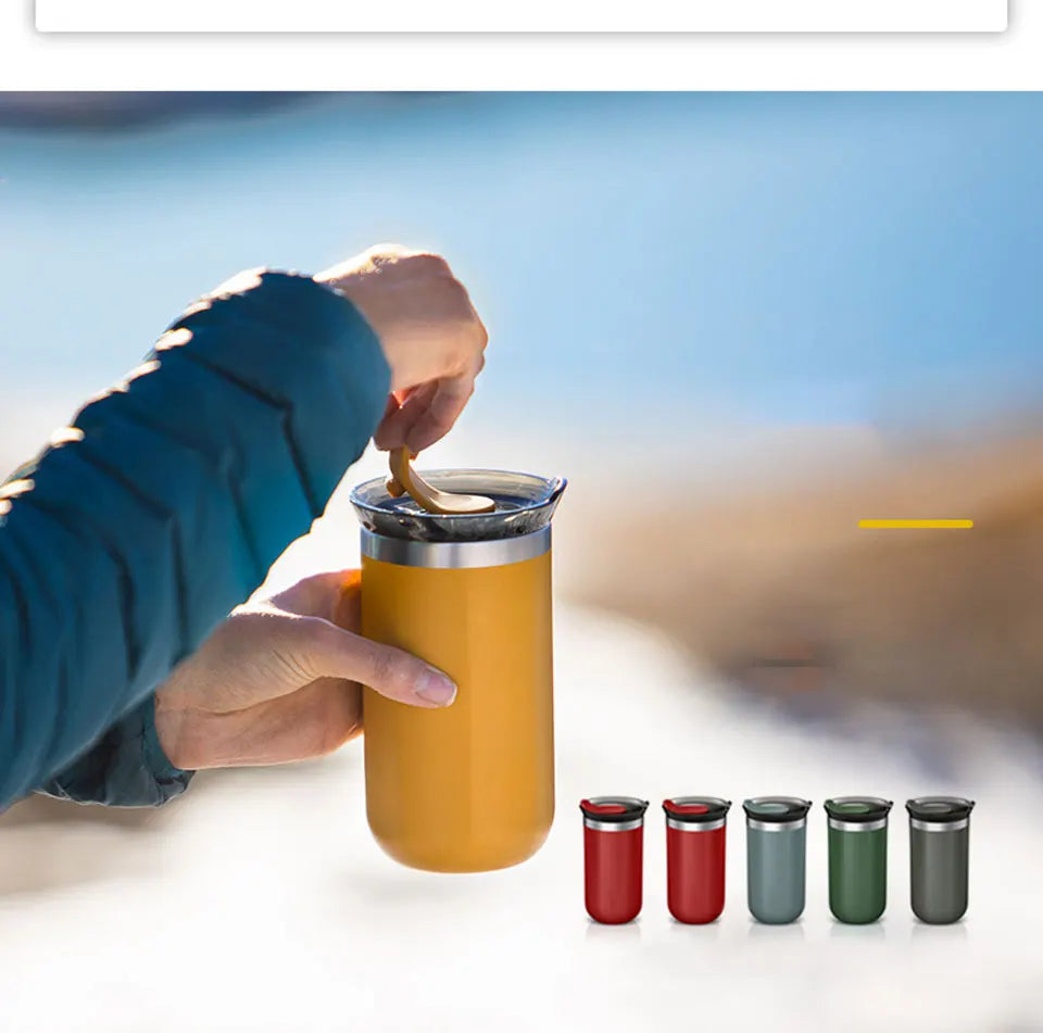 Thermal Mug Thermos Bottle, Insulated Coffee Tumbler, Leakproof Travel Drinkware