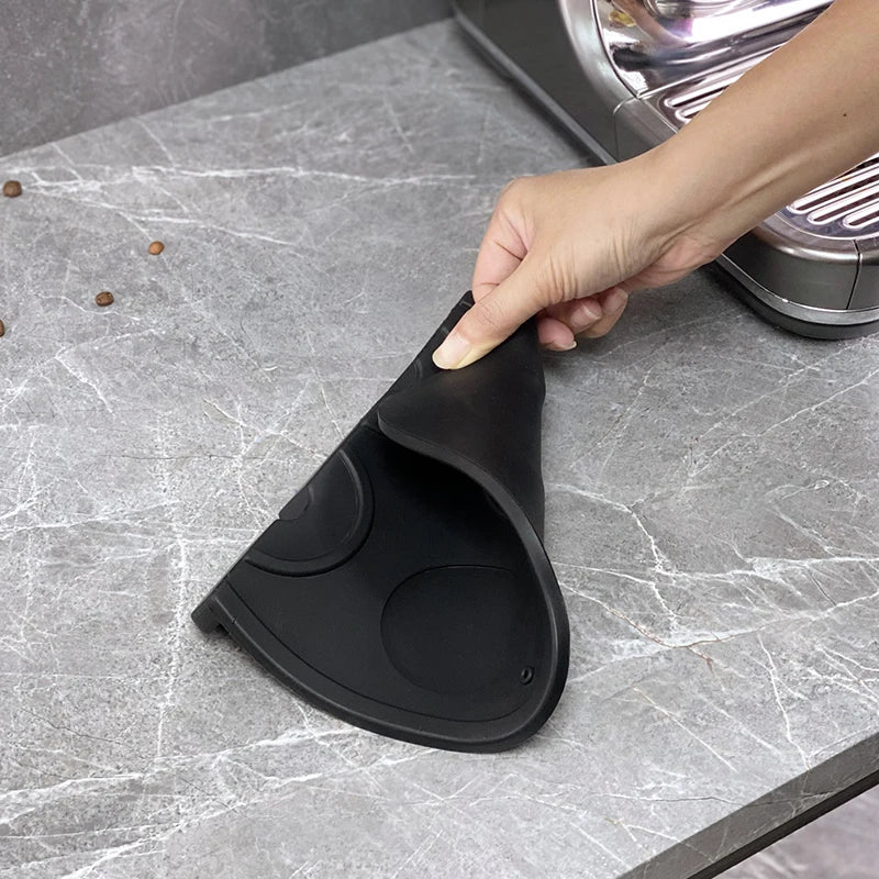 Coffee Tamper Mat Anti-skid Silicone Pad Universal Press Tampering Holder Corner Mat Pad For Office Bar Shop Barista Accessories