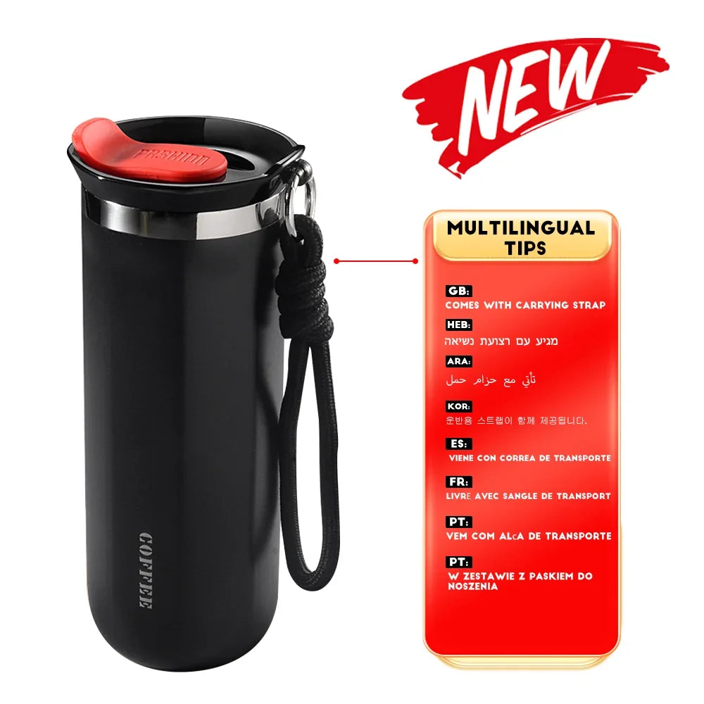 Thermal Mug Thermos Bottle, Insulated Coffee Tumbler, Leakproof Travel Drinkware