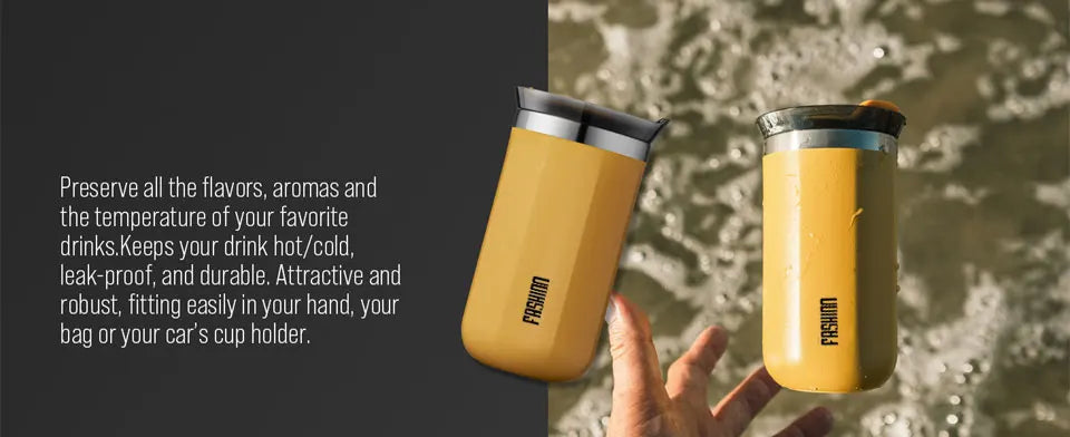 Thermal Mug Thermos Bottle, Insulated Coffee Tumbler, Leakproof Travel Drinkware