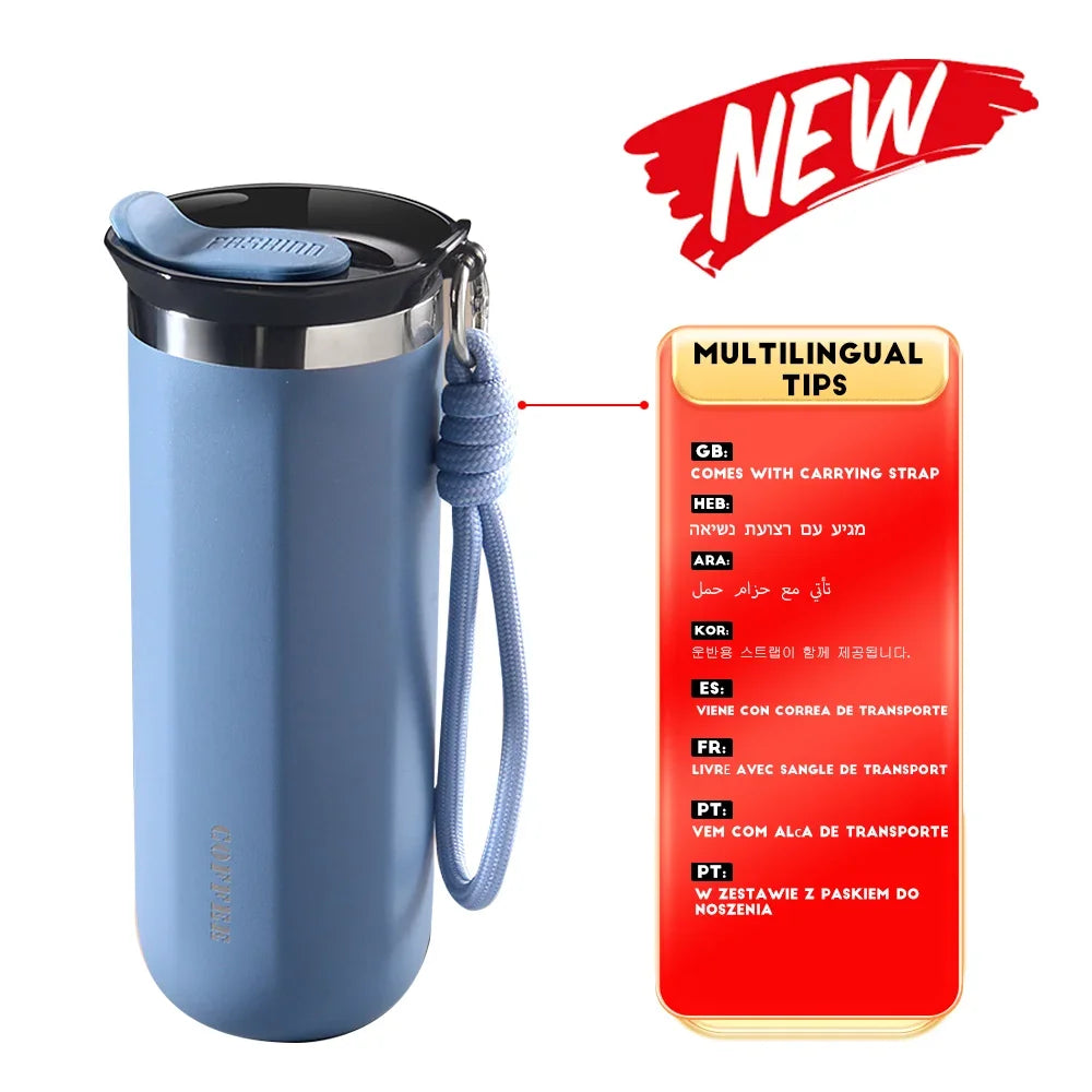 Thermal Mug Thermos Bottle, Insulated Coffee Tumbler, Leakproof Travel Drinkware